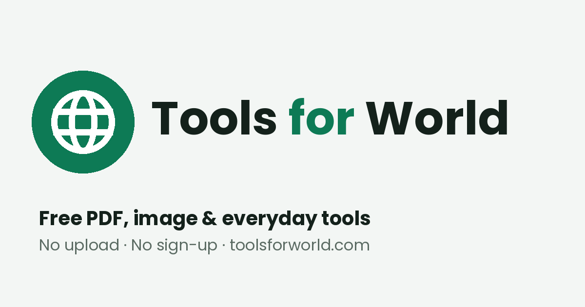 Tools for World screenshot